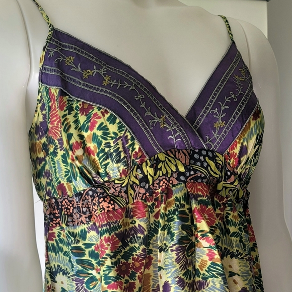 Johnny Was Strappy Silk Midi Dress Size S - Picture 1 of 8